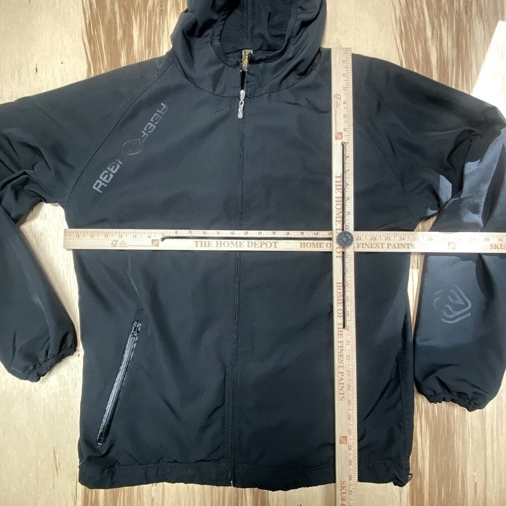 Reef Black Hooded Softshell Jacket‎ Mens XL Water Resistant Full Zip Coat